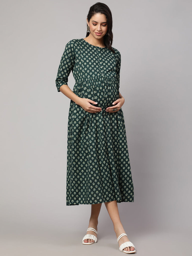 Wholesale Adults-Women Nayo Green Floral Maxi Dress – Tradyl